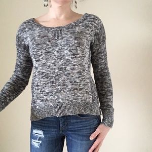 AEO Black White Silver Hi-Low Sweater Women’s S/P